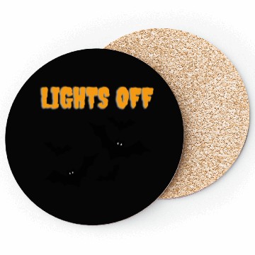 Discover Lights off Scary Bats Halloween Coasters
