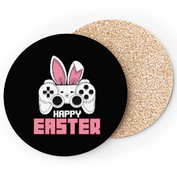 Discover Video Game Bunny Controller Happy Easter Gamer Coasters