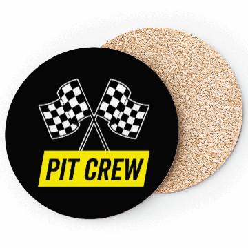 Discover Yellow Italic Pit Crew For Racing Party Costume Coasters