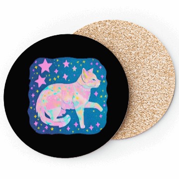 Discover Neon Star Cat Coasters