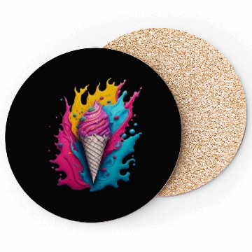 Discover Neon Ice Cream Splash Coasters