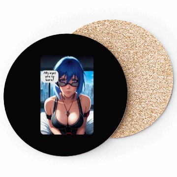 Discover Cyberpunk Waifu Influencer Design 10 Coasters