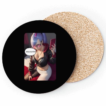 Discover Cyberpunk Waifu Influencer Design 4 Coasters