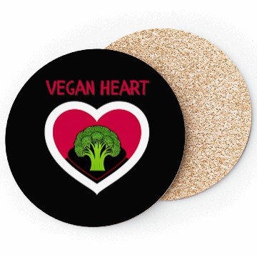 Discover Vegan heart, broccoli heart Coasters
