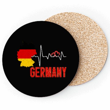 Discover Germany Flag Map Heartbeat For German Pride Coasters