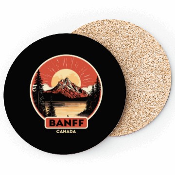 Discover Vintage Retro Canadian Banff National Park Coasters