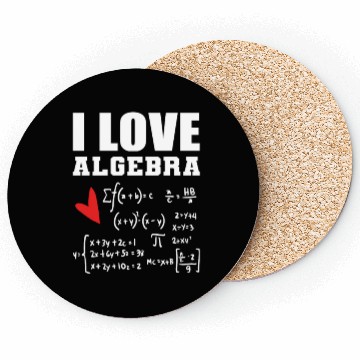 Discover I Love Algebra Student Scholar Gift Coasters