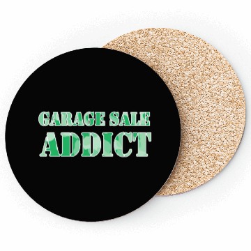 Discover Garage Sale Addict green camo Coasters