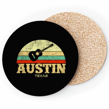Discover Austin Texas Guitar Lone Star State Coasters