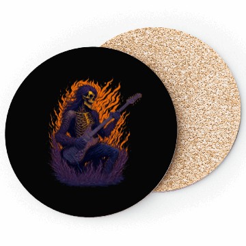 Discover Skeleton Playing Guitar Coasters