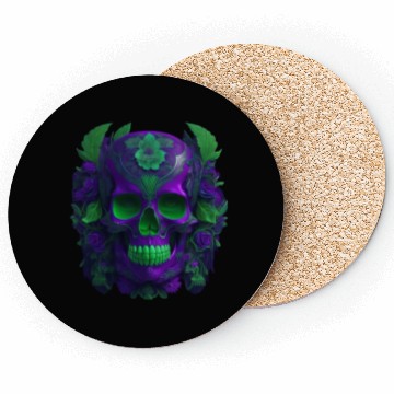 Discover Enigmatic Elegance: The Blue & Green Skull Coasters