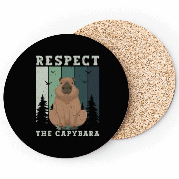 Discover Retro Respect The Capybara Capybara Lover Meme Coasters