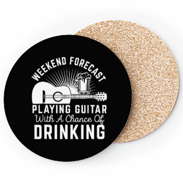 Discover Weekend Forecast Playing Guitar Drinking Beer Coasters