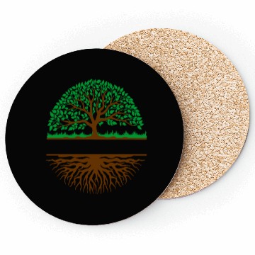 Discover Tree with roots banner Coasters
