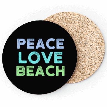 Discover Peace Love Beach Distressed Coasters