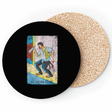 Discover Loteria El Borracho Colorful Tarot Card Coasters