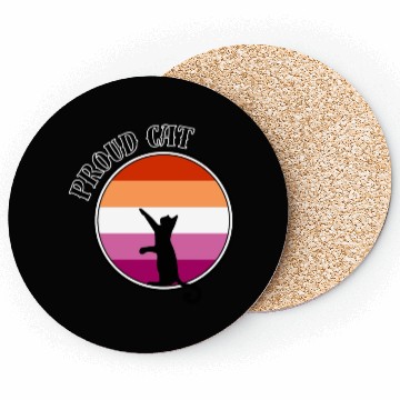 Discover LGBTQ Proud Cat, Pride Month, Lesbian Flag Coasters