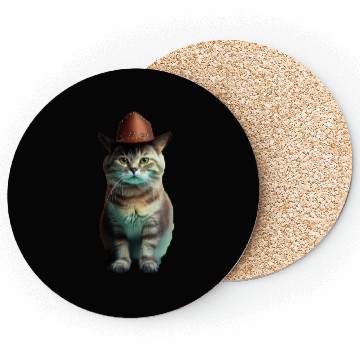 Discover cowboy cat - funny cats, funny pets. Coasters