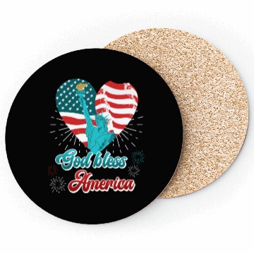 Discover God Bless America Independence Day 4th July USA Coasters