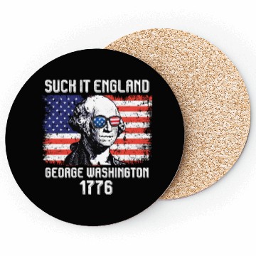 Discover Suck it England George Washington 1776 USA Coasters