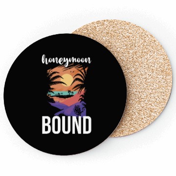 Discover Bride Groom Vacation Newlywed Couple Honeymoon Coasters