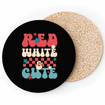 Discover Red White And Cute, Independence Day Coasters