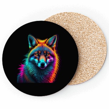Discover Cool neon wolf Coasters