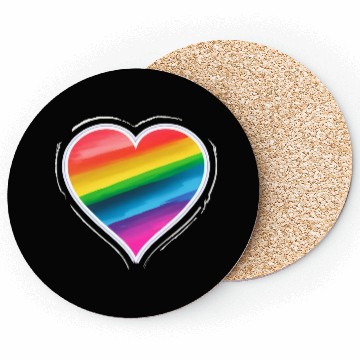 Discover Pride Heart 2 - On Black Coasters