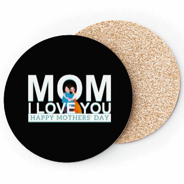 Discover I Love You MoM green Coasters