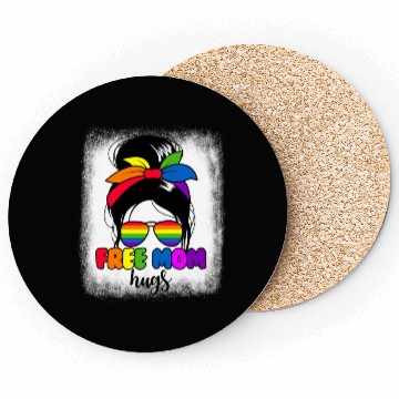 Discover Free Mom Hugs Womens Messy Bun LGBTQ Free Mom Hugs Coasters