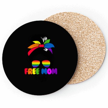 Discover Free Mom Hugs Womens Messy Bun LGBTQ Free Mom Hugs Coasters
