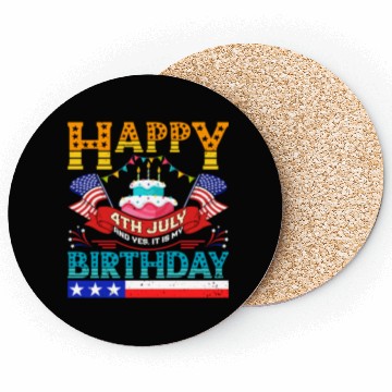 Discover Happy Bday Born July 4 Independence Day American Coasters