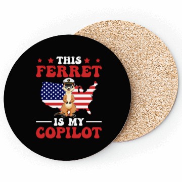 Discover Ferret Us Flag Coasters