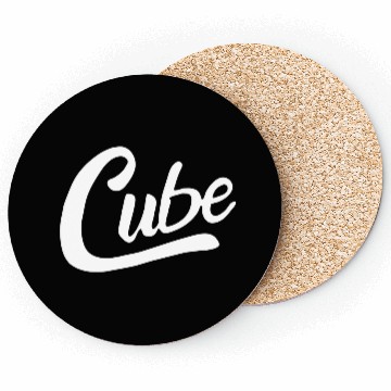 Discover Cube White Logo Coasters