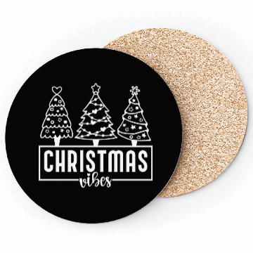 Discover Christmas Vibes - Christmas Tree - Merry Christmas Coasters