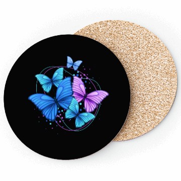 Discover "Fluttering Elegance: Butterfly Print Coasters"