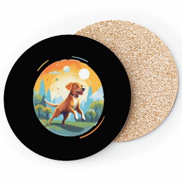 Discover Joyful Dog in Summer Park Coasters