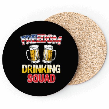 Discover Freedom Drinking Squad USA Party Independence Day Coasters