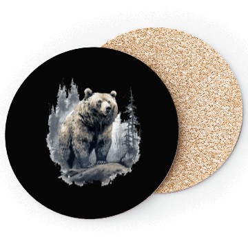 Discover Majestic Forest Bear Coasters