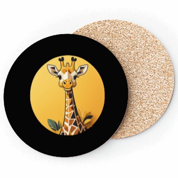 Discover Smiling Giraffe in the Savanna Coasters