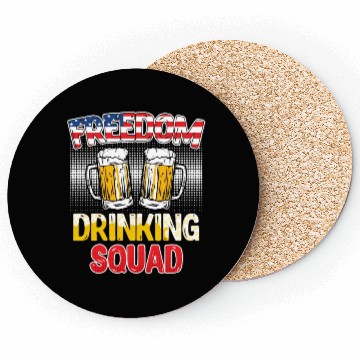 Discover Freedom Drinking Squad USA Party Independence Day Coasters