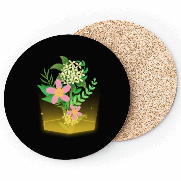 Discover flowers and plants with magic lights Coasters