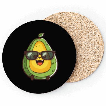 Discover Cool Nerd Avocado with Glasses - Funny Design Coasters