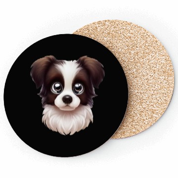 Discover Playful Border Collie Portrait Coasters