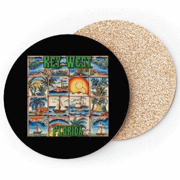 Discover Key West Folk Art Coasters