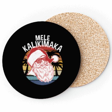 Discover Mele Kalikimaka Hipster Santa Palm Trees Coasters