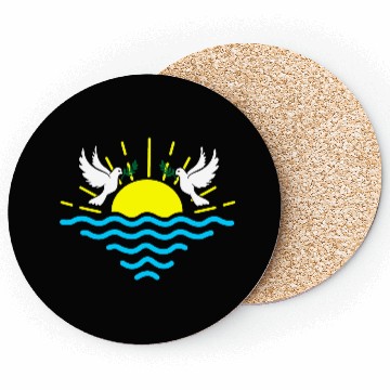 Discover sunset white pigeons Coasters