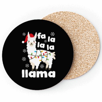 Discover Fa La La Llama Falala Kawaii Snow Lamb Coasters