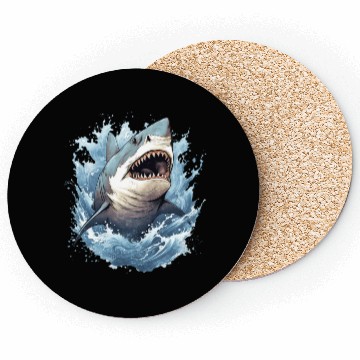 Discover Captivating Shark Depiction Coasters