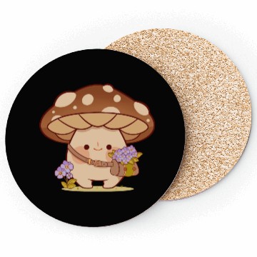Discover Flower Picking Mushroom Coasters